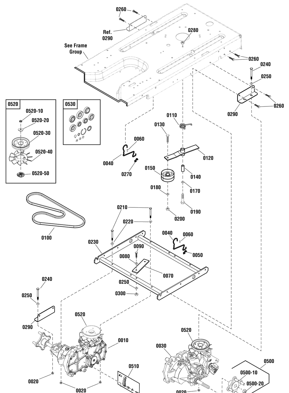Transaxle Group - Ezt Diagram and Parts List for 2691041-01-EZT2042 2012 Briggs and Stratton Lawn Tractor Accessories